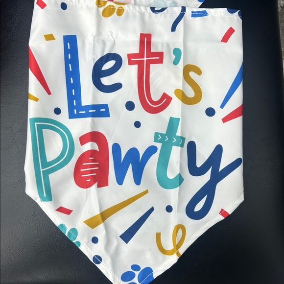 Other - Colorful 'Let's Pawty, birthday Party dog bandana